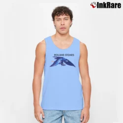 Men’s 1975 Rolling Stones North American Tour Tank Top in light blue | Breathable, Active-Friendly Design