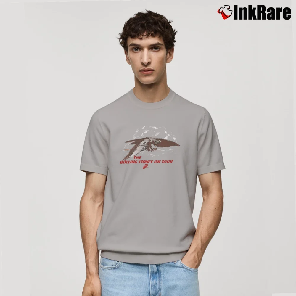 Men’s 1975 Rolling Stones On Tour Concert Rock Classic T-Shirt in sport grey | Soft, Breathable Everyday Wear