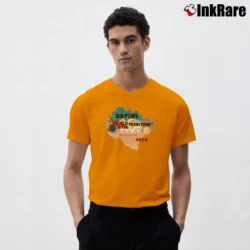 Men’s 1976 Zz Top Texas Tour Vintage V-Neck Tee in orange | Sharp, Breathable, Everyday Staple