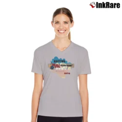 Women’s 1976 Zz Top Texas Tour Vintage V-Neck Tee in sport grey | Chic Neckline, Soft Texture