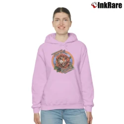 Women’s 1977 Robert Hunter Tiger Rose Album Cozy Hoodie in light pink | Warm, Structured, Stylish