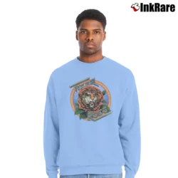 Men’s 1977 Robert Hunter Tiger Rose Album Crewneck Sweatshirt in light blue | Cozy Fabric, Clean Style