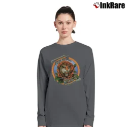 Women’s 1977 Tiger Rose Robert Hunter Rock Band Long-Sleeve Top in charcoal | Sleek, Versatile, All-Season