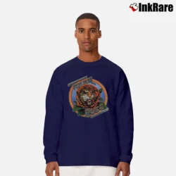 Men’s 1977 Tiger Rose Robert Hunter Rock Band Long-Sleeve Shirt in navy | Sleek, Lightweight, Year-Round Wear
