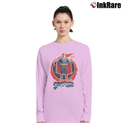 Women’s 1978 Christopher Reeve Superman Movie Promo Long-Sleeve Top in light pink | Sleek, Versatile, All-Season