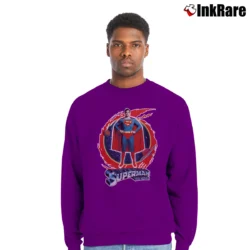 Men’s 1978 Christopher Reeve Superman Vintage Movie Crewneck Sweatshirt in purple | Cozy Fabric, Clean Style