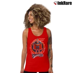 Women’s 1978 Christopher Reeve Superman Vintage Movie Tank Top in red | Lightweight, Movement-Friendly