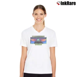 Women’s 1978 Grateful Dead Egypt V-Neck Tee in white | Chic Neckline, Soft Texture