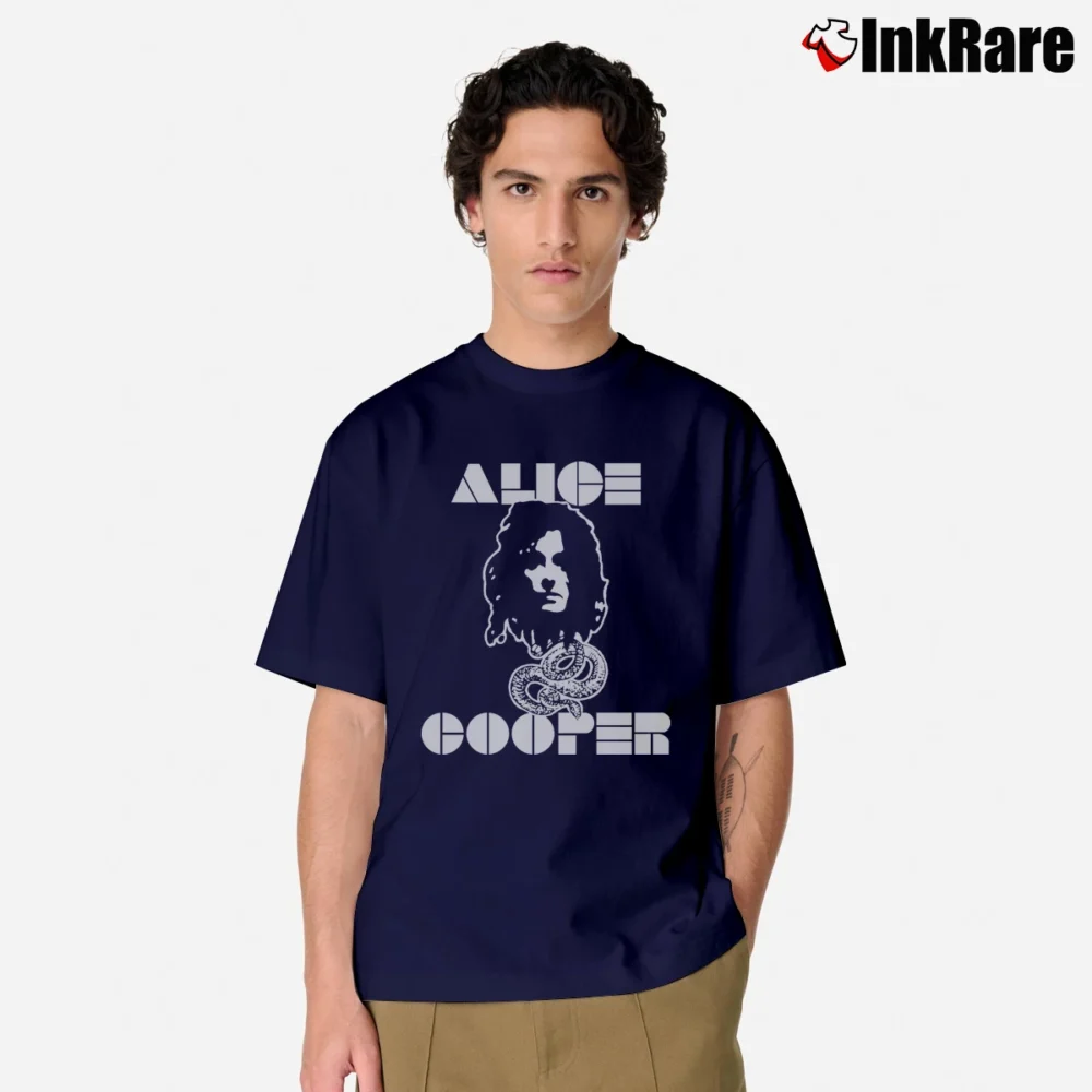 Men’s 1979 Alice Cooper Shock Rock Concert Tour Classic T-Shirt in navy | Soft, Breathable Everyday Wear