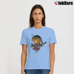 Women’s 1979 B Kliban Crazy Cat Maui Cannabis Art Signature T-Shirt in light blue | Soft, Flattering Fit