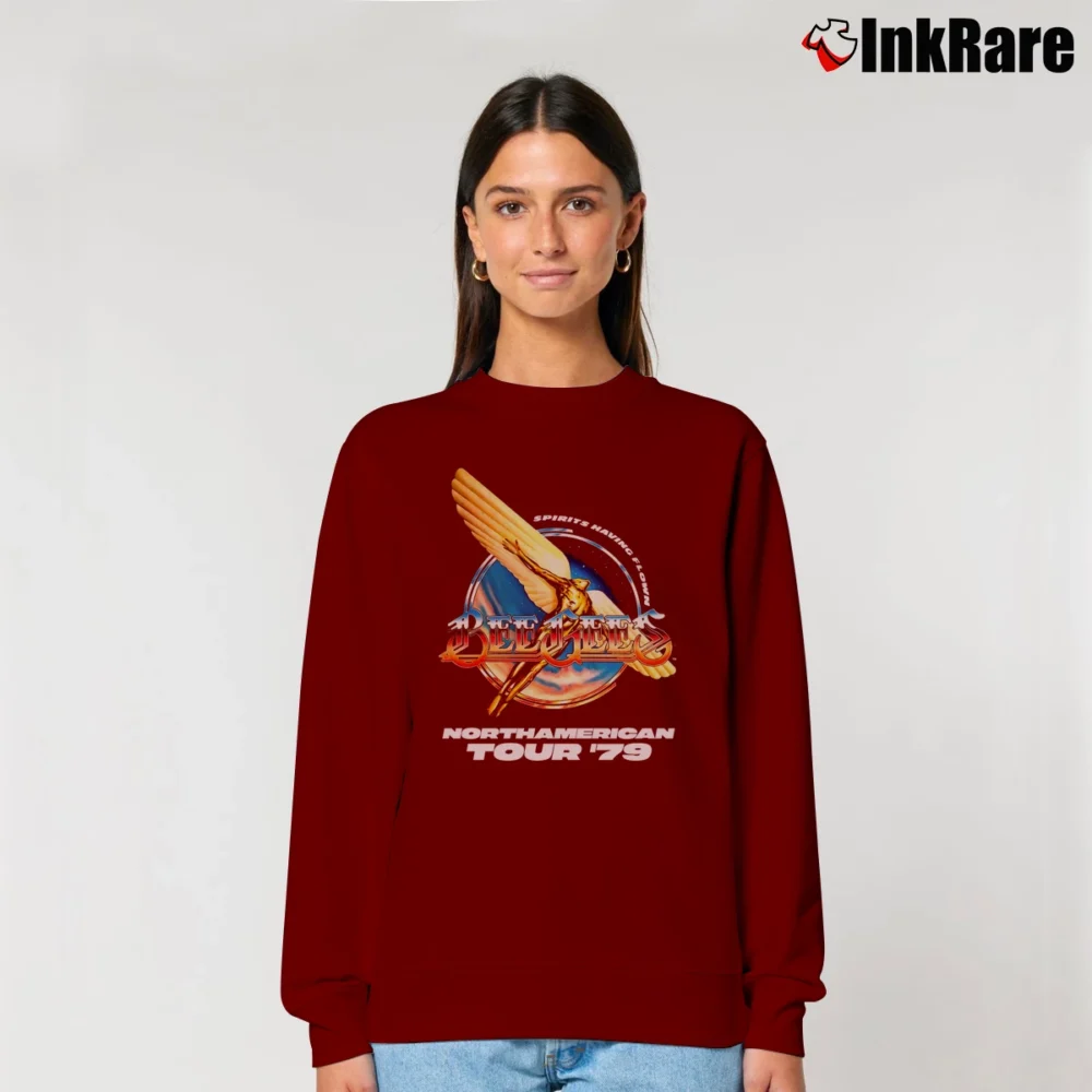 Women’s 1979 Bee Gees Concert Tour Relaxed Sweatshirt in maroon | Soft, Laid-Back Vibe