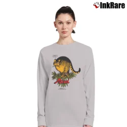 Women’s 1979 Crazy Hawaii Bernard Kilban Cat Maui Waui Long-Sleeve Top in sport grey | Sleek, Versatile, All-Season
