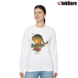 Women’s 1979 Crazy Hawaii Bernard Kilban Cat Maui Waui Relaxed Sweatshirt in white | Soft, Laid-Back Vibe