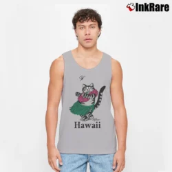 Men’s 1980 Crazy Hawaiian Hula Cat Graphic Tank Top in sport grey | Breathable, Active-Friendly Design