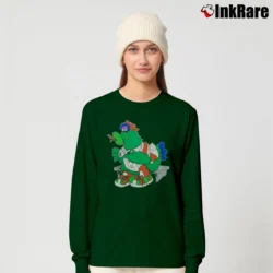Women’s 1980 Phillies Phanatic Mascot Vintage MLB Fan Long-Sleeve Top in forest green | Sleek, Versatile, All-Season
