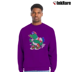 Men’s 1980 Phillies Phanatic Mascot Vintage MLB Fan Crewneck Sweatshirt in purple | Cozy Fabric, Clean Style