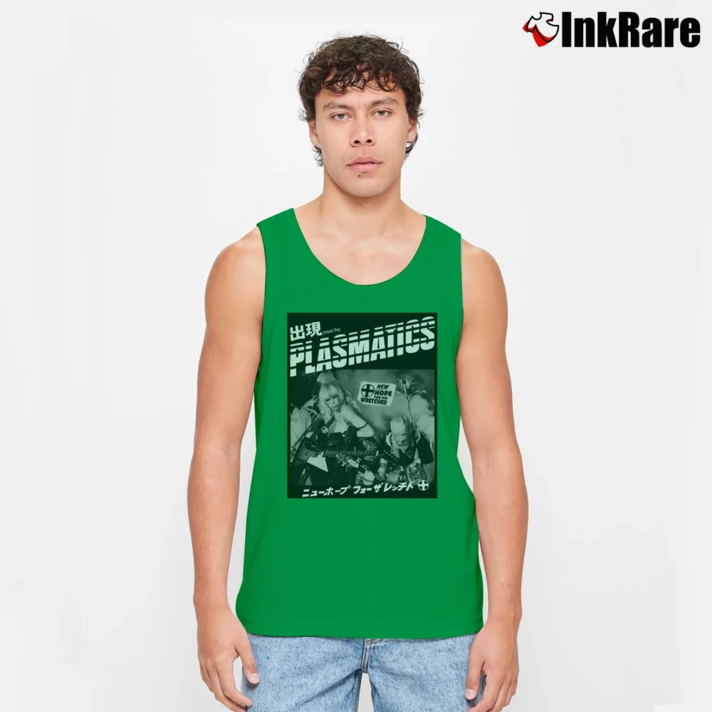 Men’s 1980 Plasmatics Punk Promo Tour Tank Top in irish green | Breathable, Active-Friendly Design