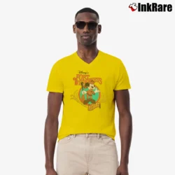 Men’s 1980s 1990s Disney Fort Wilderness Mickey Mouse Gun Classic V-Neck Tee in yellow | Sharp, Breathable, Everyday Staple