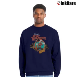 Men’s 1980s 1990s Disney Fort Wilderness Mickey Mouse Gun Crewneck Sweatshirt in navy | Cozy Fabric, Clean Style
