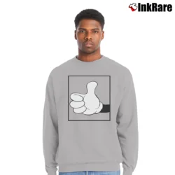 Men’s 1980s 1990s Disney Mickey Mouse Thumbs Up Crewneck Sweatshirt in sport grey | Cozy Fabric, Clean Style