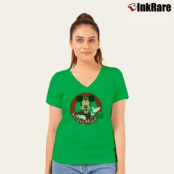 Women’s 1980s 1990s Mickey Mouse Club Cartoon Disney V-Neck Tee in irish green | Chic Neckline, Soft Texture