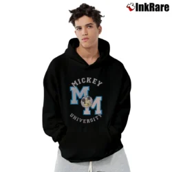 Men’s 1980s 1990s Mickey Mouse University Disney World Pullover Hoodie in black | Cozy, Durable, Modern Fit