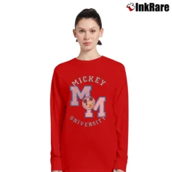 Women’s 1980s 1990s Mickey Mouse University Disney World Long-Sleeve Top in red | Sleek, Versatile, All-Season