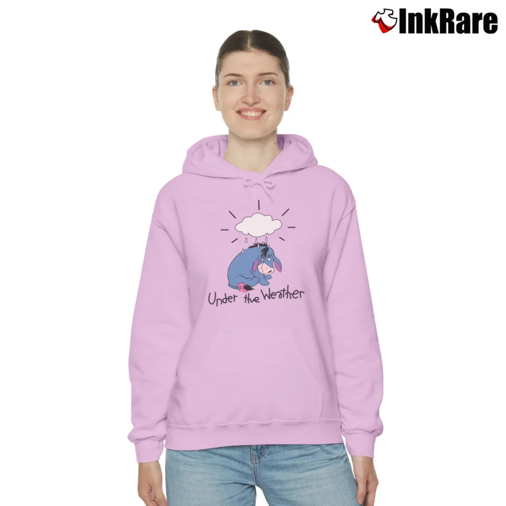 Women’s 1980s 1990s Pooh Eeyore Cartoon Walt Disney Comfy Cozy Hoodie in light pink | Warm, Structured, Stylish