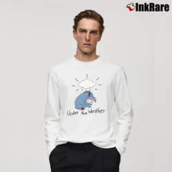 Men’s 1980s 1990s Pooh Eeyore Cartoon Walt Disney Comfy Long-Sleeve Shirt in white | Sleek, Lightweight, Year-Round Wear