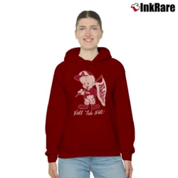 Women’s 1980s Alabama Crimson Tide Elmer Fudd Looney Tunes Cozy Hoodie in maroon | Warm, Structured, Stylish