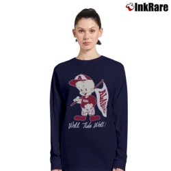 Women’s 1980s Alabama Crimson Tide Elmer Fudd Looney Tunes Long-Sleeve Top in navy | Sleek, Versatile, All-Season