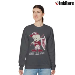 Women’s 1980s Alabama Crimson Tide Elmer Fudd Looney Tunes Relaxed Sweatshirt in charcoal | Soft, Laid-Back Vibe