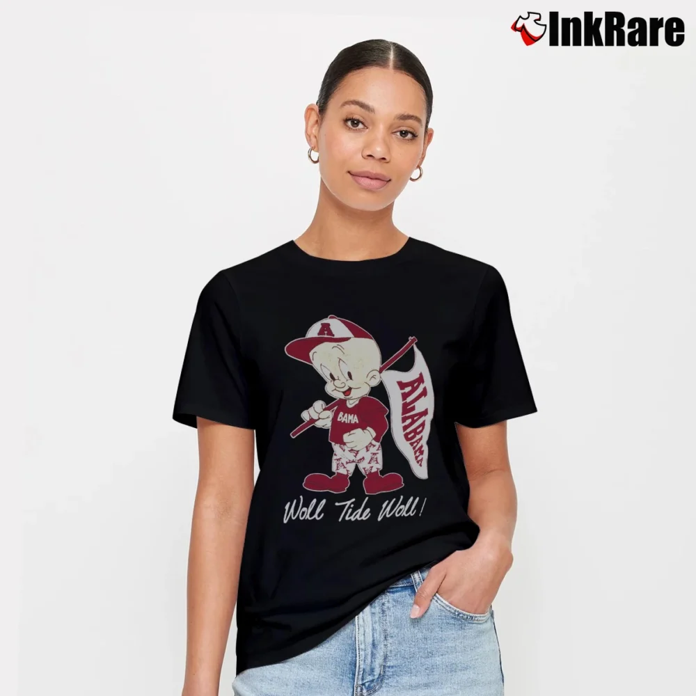 Women’s 1980s Alabama Crimson Tide Elmer Fudd Looney Tunes Signature T-Shirt in black | Soft, Flattering Fit