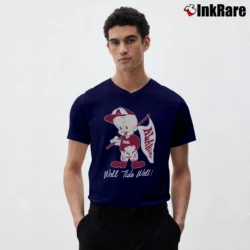 Men’s 1980s Alabama Crimson Tide Elmer Fudd Looney Tunes V-Neck Tee in navy | Sharp, Breathable, Everyday Staple