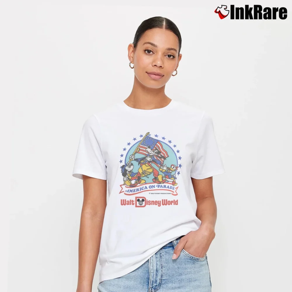 Women’s 1980s America On Parade Walt Disney World Signature T-Shirt in white | Soft, Flattering Fit