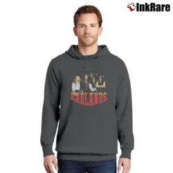 Men’s 1980s Badlands Tour Concert Band Pullover Hoodie in charcoal | Cozy, Durable, Modern Fit