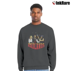 Men’s 1980s Badlands Tour Concert Band Crewneck Sweatshirt in charcoal | Cozy Fabric, Clean Style