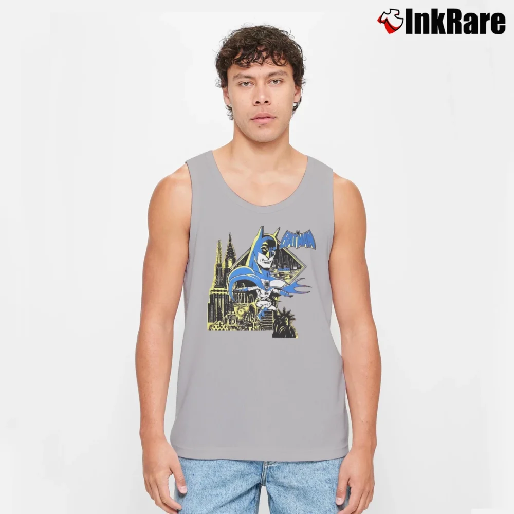 Men’s 1980s Batman DC Comics Tank Top in sport grey | Breathable, Active-Friendly Design