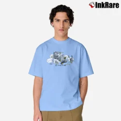 Men’s 1980s Blue Kliban Chow Fun Cat Classic T-Shirt in light blue | Soft, Breathable Everyday Wear