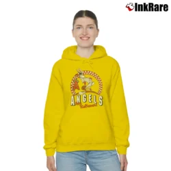 Women’s 1980s Bugs Bunny Looney Tunes California Angels MLB Cozy Hoodie in yellow | Warm, Structured, Stylish