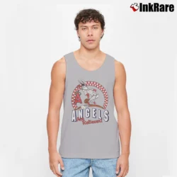 Men’s 1980s Bugs Bunny Looney Tunes California Angels MLB Tank Top in sport grey | Breathable, Active-Friendly Design