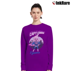 Women’s 1980s Captain Condom Funny Tijuana Mexico Long-Sleeve Top in purple | Sleek, Versatile, All-Season