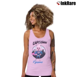 Women’s 1980s Captain Condom Tijuana Mexico Funny Tank Top in light pink | Lightweight, Movement-Friendly