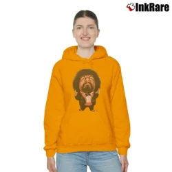 Women’s 1980s Captain Lou Albano WWF Wrestling Ringer Cozy Hoodie in orange | Warm, Structured, Stylish