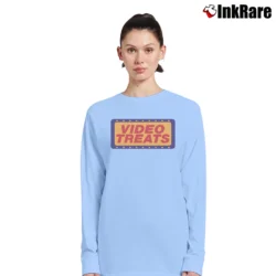 Women’s 1980s Captain Video Movie Rental Store Hyde Park New York Long-Sleeve Top in light blue | Sleek, Versatile, All-Season