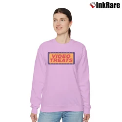 Women’s 1980s Captain Video Movie Rental Store Hyde Park New York Relaxed Sweatshirt in light pink | Soft, Laid-Back Vibe
