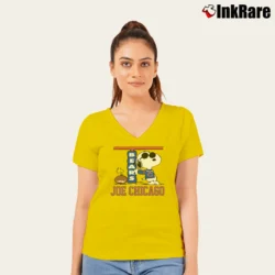 Women’s 1980s Chicago Bears Snoopy Joe Cool V-Neck Tee in yellow | Chic Neckline, Soft Texture