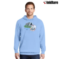 Men’s 1980s Contemporary Resort Mickey Mouse Disney World Classic Pullover Hoodie in light blue | Cozy, Durable, Modern Fit