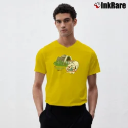 Men’s 1980s Contemporary Resort Mickey Mouse Disney World Classic V-Neck Tee in yellow | Sharp, Breathable, Everyday Staple