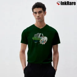 Men’s 1980s Contemporary Resort Mickey Mouse Disney World V-Neck Tee in forest green | Sharp, Breathable, Everyday Staple